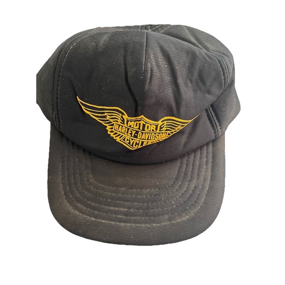 Other - Vintage Harley Davidson Rare Wings Logo Snapback 80s Biker